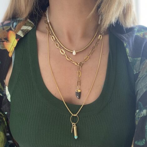 blue bullet necklace