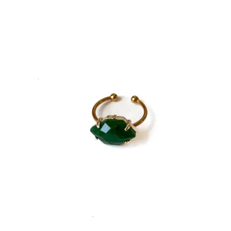 anel pedra verde