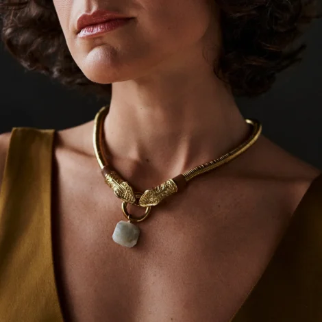 colar scarlet gold &amp; stone