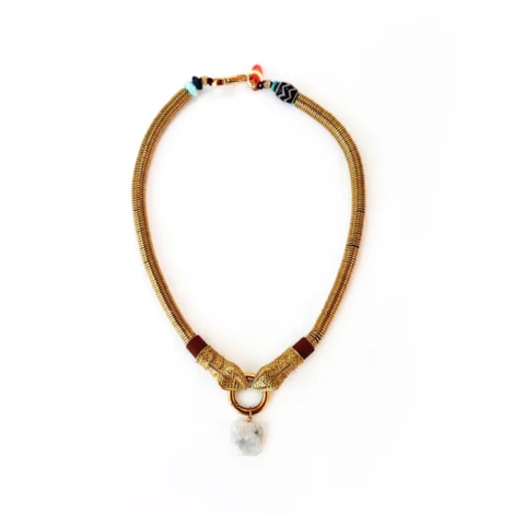colar scarlet gold &amp; stone