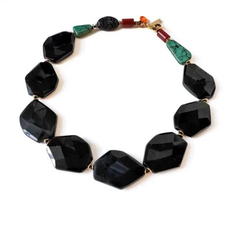 colar agata negra